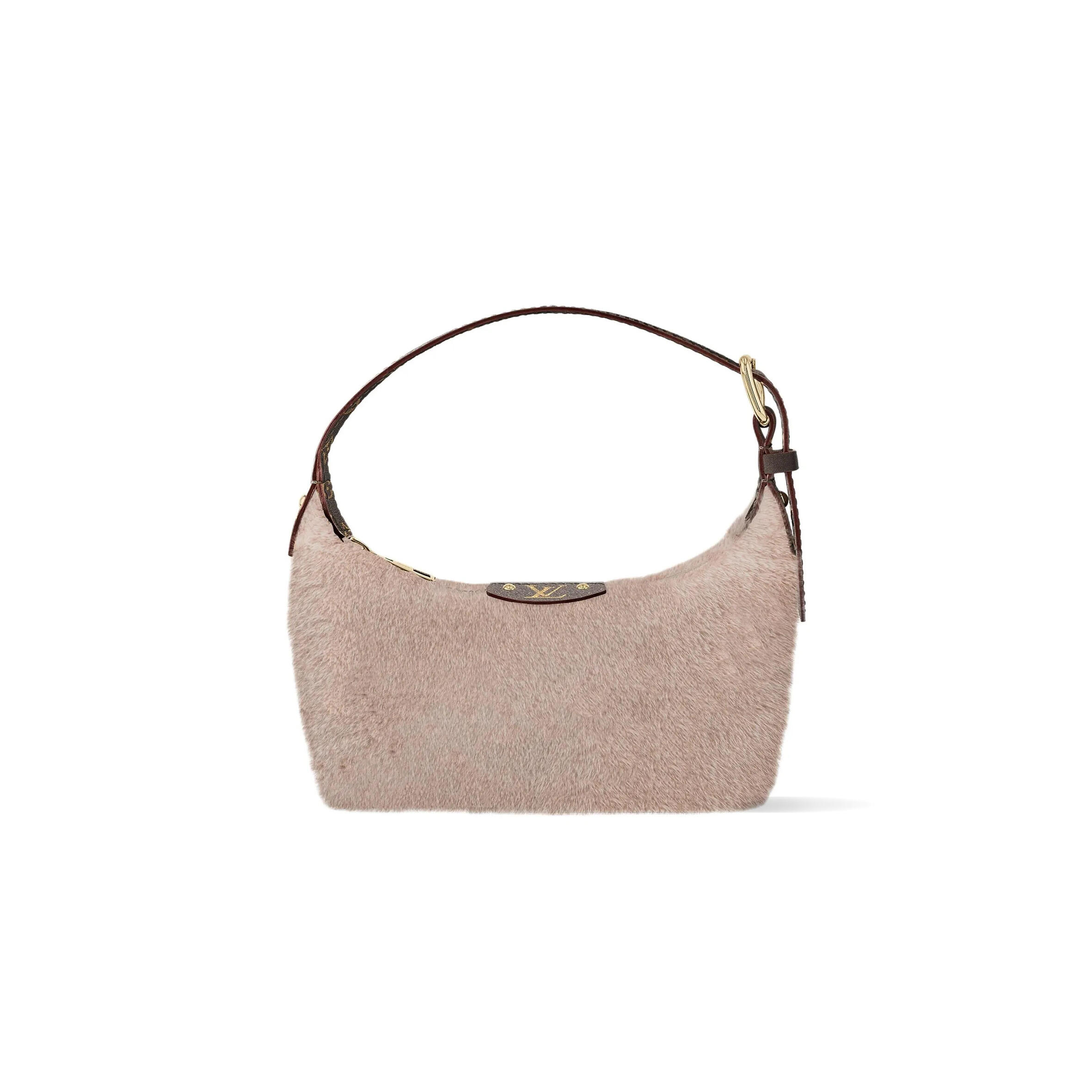 LOUIS VUITTON GREY FUR ZIP HANDBAG M15031  (18.5*11*6.5 CM)